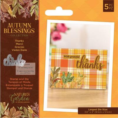 Crafter's Companion Autumn Blessings Stamp and Dies - Thanks