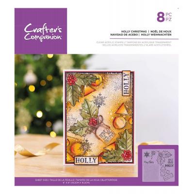 Crafter's Companion Clear Stamps - Holly Christmas