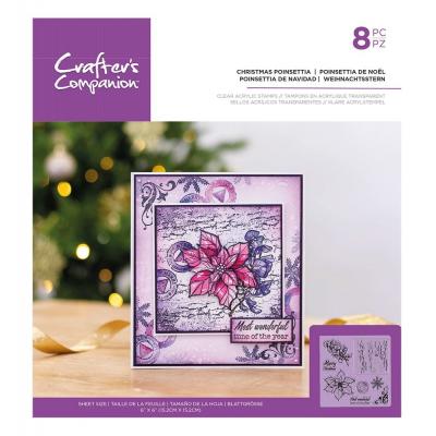 Crafter's Companion Clear Stamps - Christmas Poinsettia