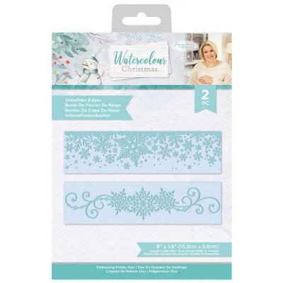 Crafter's Companion Watercolour Christmas Embossingfolder - Snowflake Edges