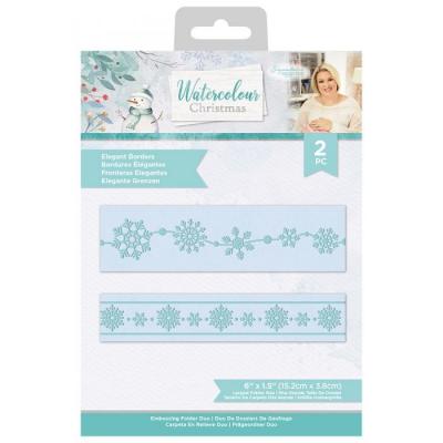 Crafter's Companion Watercolour Christmas Embossingfolder - Elegant Borders