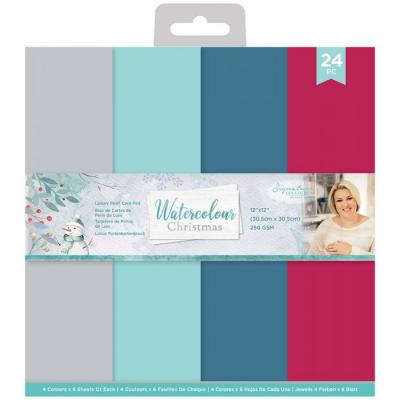 Crafter's Companion Watercolour Christmas Cardstock - Pearlescent Card Pad