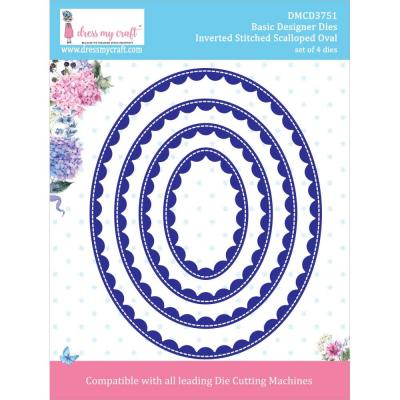 Dress My Craft Cutting Dies - Inverted Stitched Scalloped Oval
