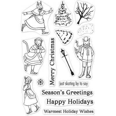 Hero Arts Clear Stamps - Victorian Ice Skaters