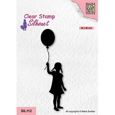 Nellies Choice Clear Stamp - Silhouette Mädchen mit Ballon
