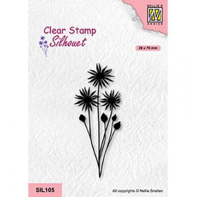 Nellies Choice Clear Stamp - Silhouette Blume