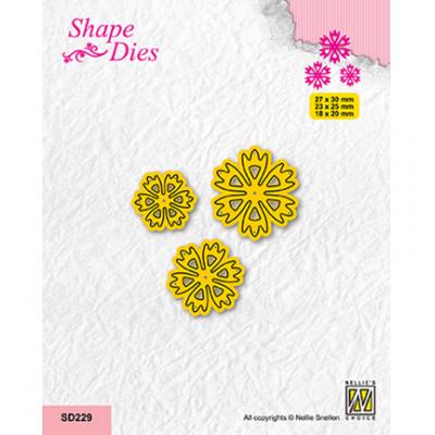 Nellies Choice Shape Dies - Blumen mit zackigen Blättern