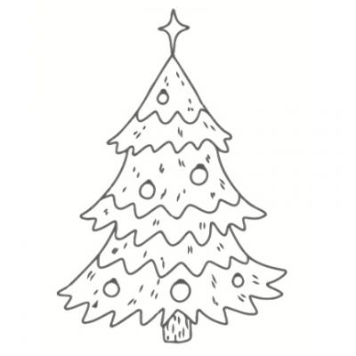 Colop auf Holz montierter Gummistempel - Christmas Tree
