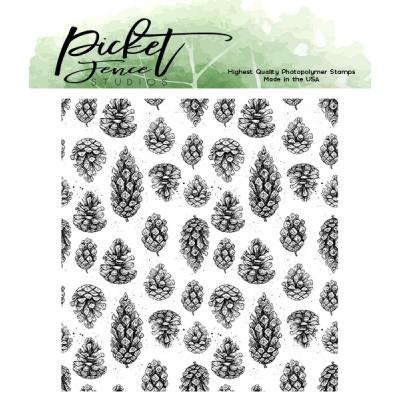 Picket Fence Studios Clear Stamp -  Falling Pinecones