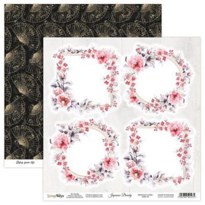 ScrapBoys Japanese Beauty Designpapier - Blumenkränze