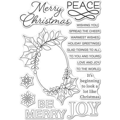 Memory Box Clear Stamps - Festive Christmas Greetings