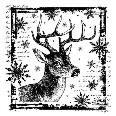 Crafty Individuals Rubber Stamp - Snowflake Rudolph