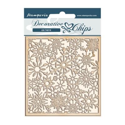 Stamperia Winter Tales Decorative Chips - Snowflakes