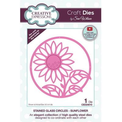 Creative Expressions Stained Glass Circles Craft Die - Sunflower