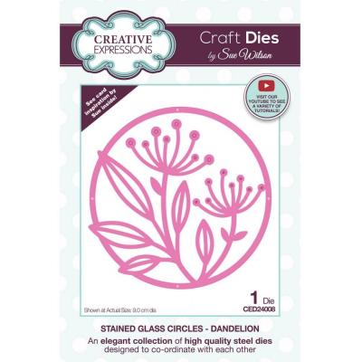 Creative Expressions Stained Glass Circles Craft Die - Dandelion