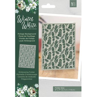 Crafter's Companion Winter White Embossing Folder - Foliage Background