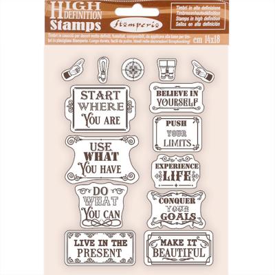 Stamperia Lady Vagabond Lifestyle Natural Rubber Stamps - Inspiring Quotes