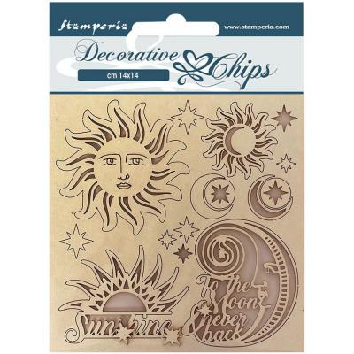 Stamperia Alchemy Decorative Chips - Sun And Moon