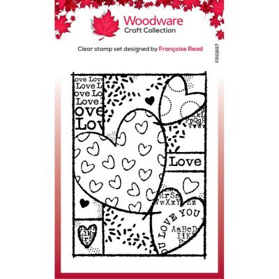 Creative Expressions Woodware Clear Stamp - Singles Heart Collage