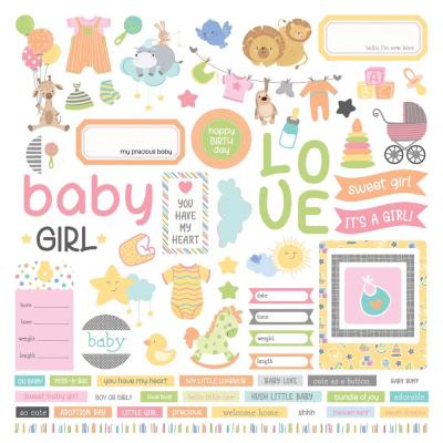 PhotoPlay Hush Little Baby Sticker - Baby Girl Elements