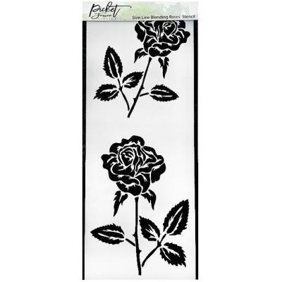 Picket Fence Studios Stencil - Slim Line Blending Roses