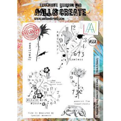 AALL & Create Clear Stamps Nr. 558 - Clocks & Flowers