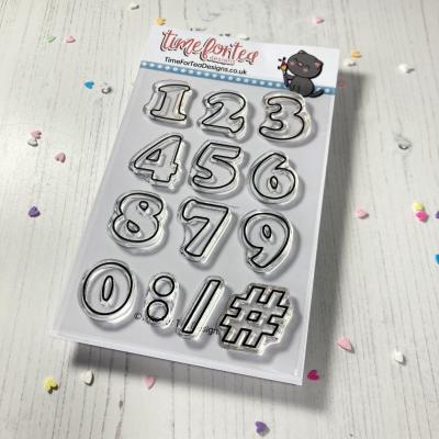 Time For Tea Clear Stamps - Outline Number