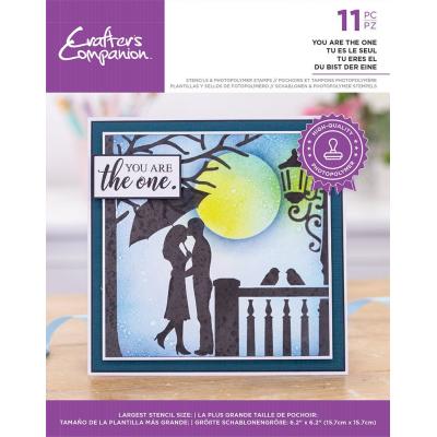 Crafter's Companion Silhouette Clear Stamps & Stencil - You Are The One