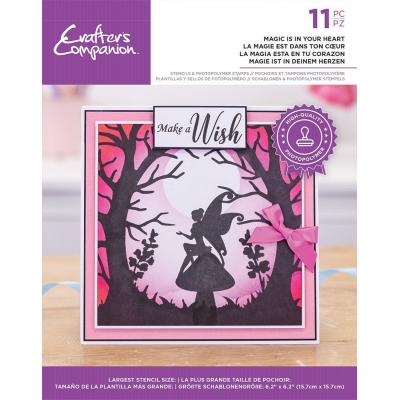 Crafter's Companion Silhouette Clear Stamps & Stencil - Magic Is In Your Heart