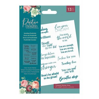 Crafter's Companion Positive Thoughts Clear Stamps - Sending Positivity