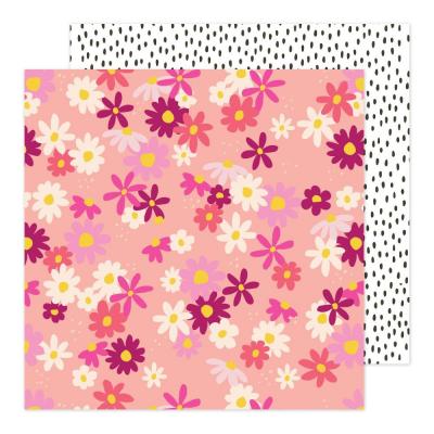 American Crafts Life's A Party Damask Love Designpapier - Poppy Parade