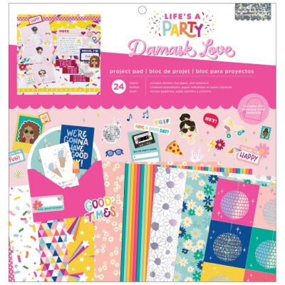 American Crafts Life's A Party Damask Love Designpapier - Project Pad