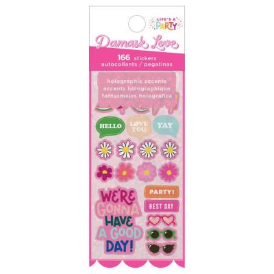 American Crafts Life's A Party Damask Love Sticker - Mini Sticker Book