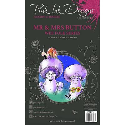 Creative Expressions Pink Ink Designs Clear Stamps - Mr. & Mrs. Button