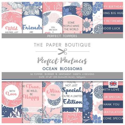 The Paper Boutique Perfect Partners Ocean Blossoms Designpapier - Topper Sheets