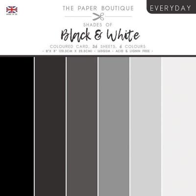The Paper Boutique Everyday Shades Of Black & White Cardstock - Coloured Card Pack