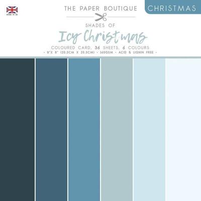 The Paper Boutique Christmas Shades Of Icy Christmas Cardstock - Coloured Card Pack