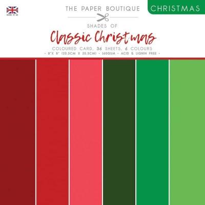 The Paper Boutique Christmas Shades Of Classic Christmas Cardstock - Coloured Card Pack