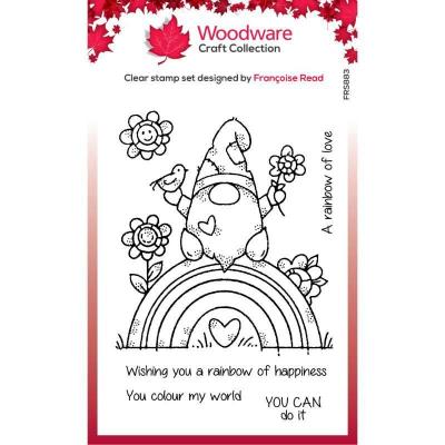 Woodware Clear Stamps - Rainbow Gnome