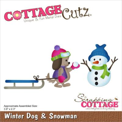 CottageCutz Dies - Winter Dog & Snowman