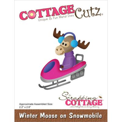 CottageCutz Dies - Winter Moose On Snowmobile