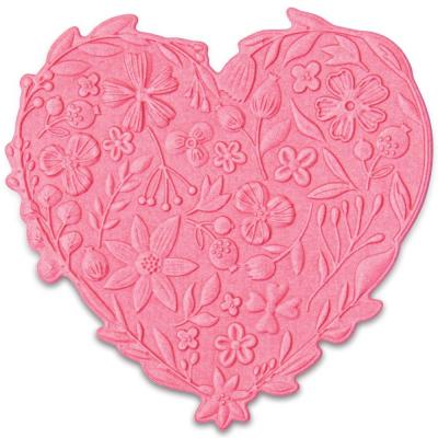 Sizzix Kath Breen 3-D Textured Impressions Embossing Folder - Floral Heart