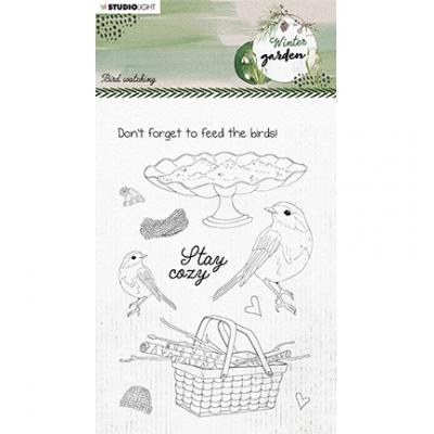 StudioLight Winter Garden Clear Stamps - Bird Watching