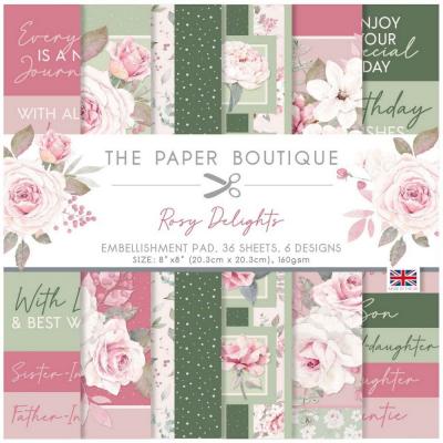 The Paper Boutique Rosy Delights Designpapier - Embellishment Pad