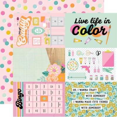 Simple Stories Let's Get Crafty Designpapier - 4 x 6 Inch Elements