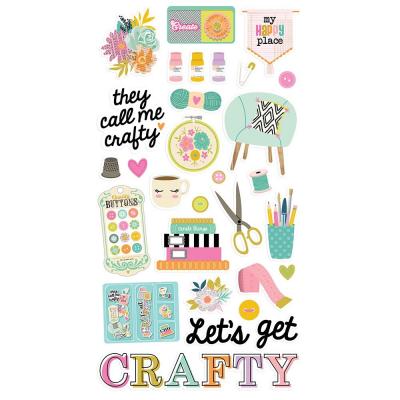 Simple Stories Let's Get Crafty Sticker - Chipboard Stickers