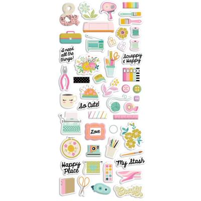 Simple Stories Let's Get Crafty Sticker - Puffy Stickers