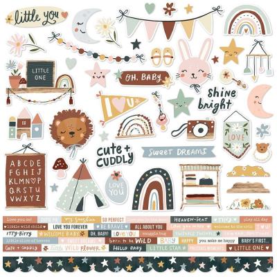 Simple Stories Boho Baby Stickers - Cardstock Stickers Combo