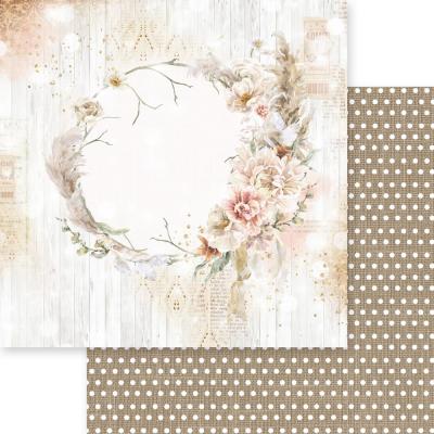 Asuka Studio Dusty Blue Floral Designpapier - Natural Wreath