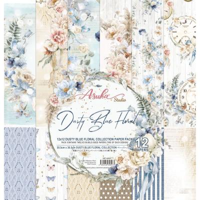 Asuka Studio Dusty Blue Floral Designpapiere - Collection Pack